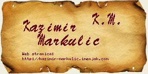 Kazimir Markulić vizit kartica